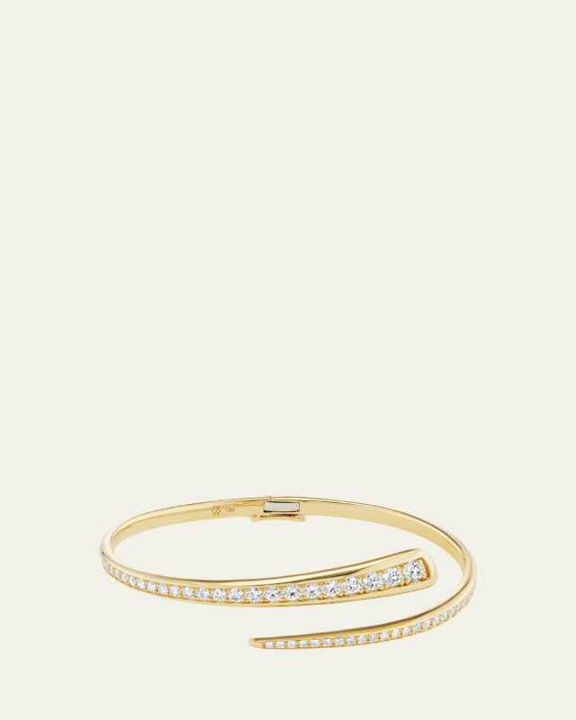 18K Yellow Gold Diamond Wrap Bracelet
